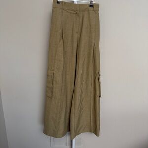 Frankie Shop Wide-Leg Tan Cargo Pants size XS
